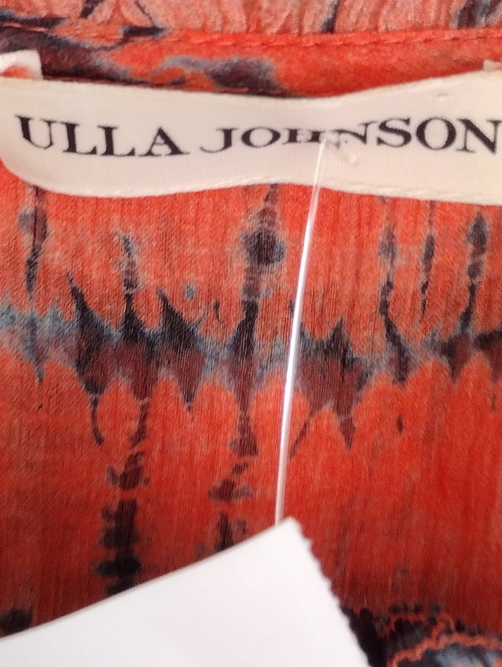 Ulla Johnson Mari Silk Blouse In Chili Tie Dye Orange Red Black Size 2 - Picture 10 of 16